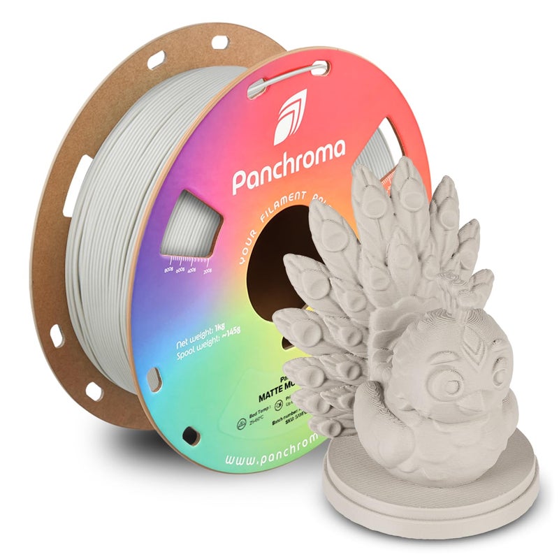 polymaker Panchroma Matte PLA Filament, Muted White 1.75mm 1kg 3D Printing Filament, Formerly Polyterra Matte, Fit Most FDM 3D Printers, 1kg Spool (2.2lbs) - Image 1